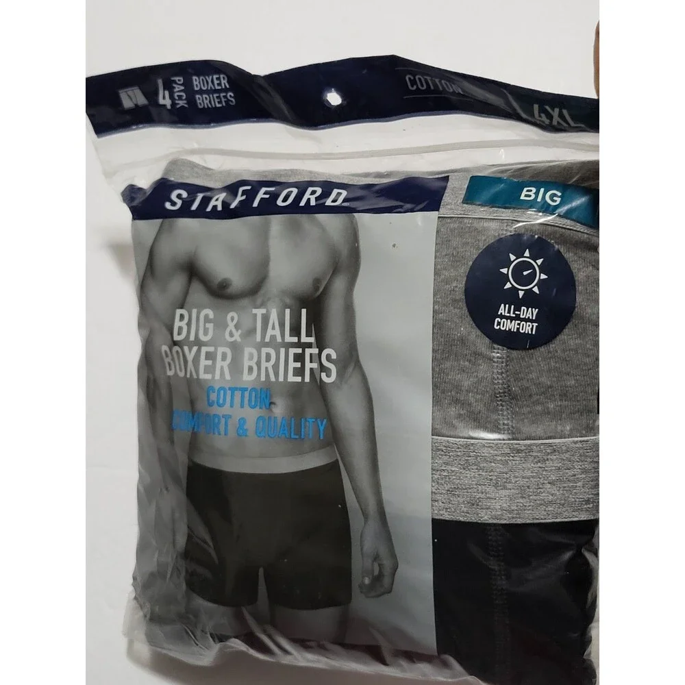 Stafford 4-Pack Men's Big & Tall Cotton Boxer Briefs
